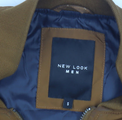 Mens UK Size S New Look Brown Bomber Jacket