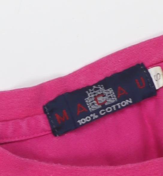 Macau Women's Pink T-Shirt, S, Crew Neck, Casual Wear