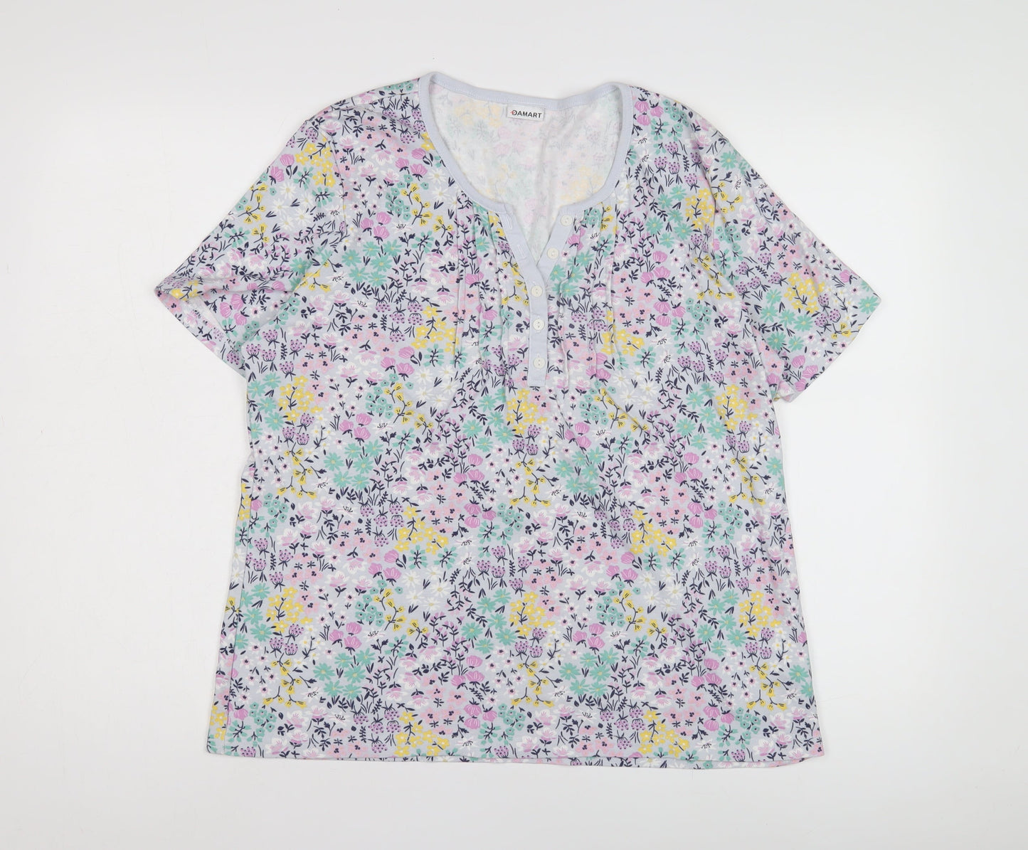 Damart Women's Multicoloured Floral T-Shirt Size 14