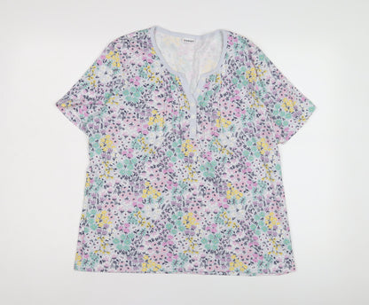 Damart Women's Multicoloured Floral T-Shirt Size 14