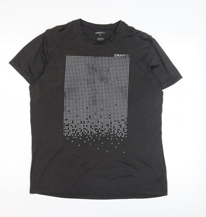 Craft Men's Black Graphic Print Medium T-Shirt