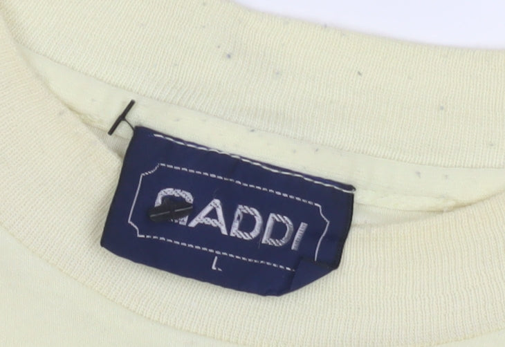GADDI Men's Ivory Crew Neck T-Shirt L