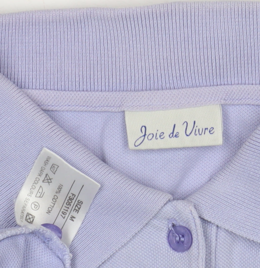 Womens UK Size M Joie de Vivre Purple  Polo