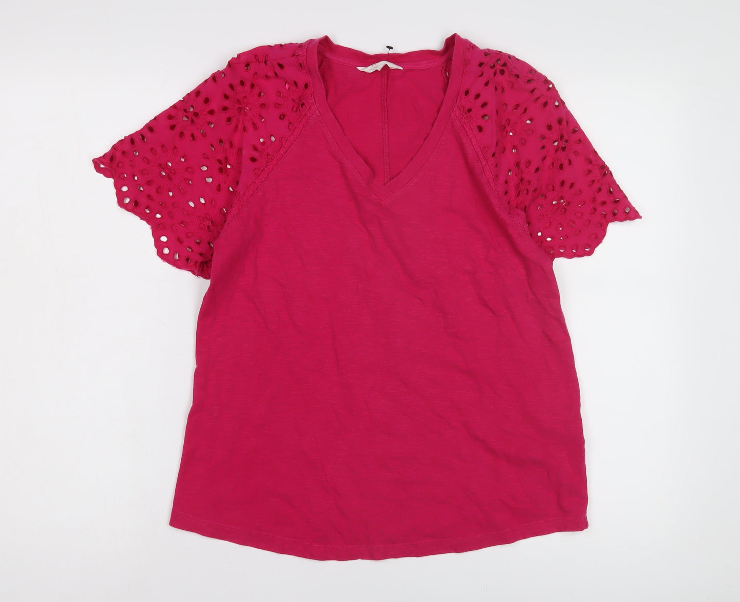 Womens UK Size 10 Marks and Spencer Pink Basic T-Shirt