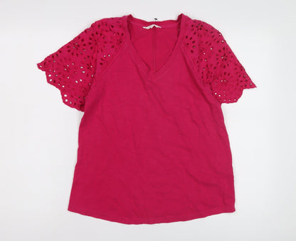 Womens UK Size 10 Marks and Spencer Pink Basic T-Shirt