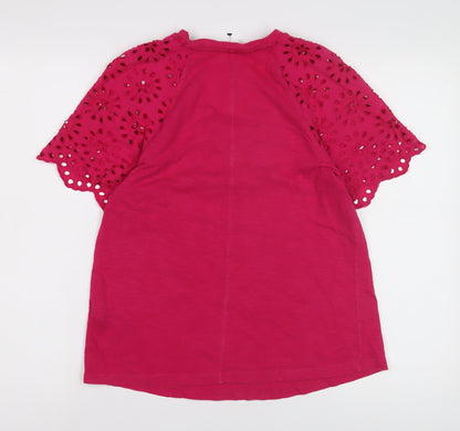 Womens UK Size 10 Marks and Spencer Pink Basic T-Shirt