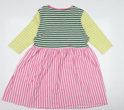 ASOS Women's Multicoloured Stripe A-Line Dress, Size 12