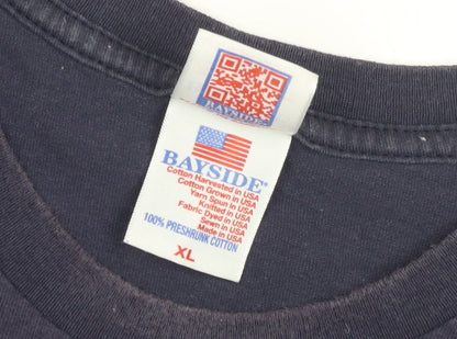 Bayside Men's XL Blue Graphic Patriotic T-Shirt