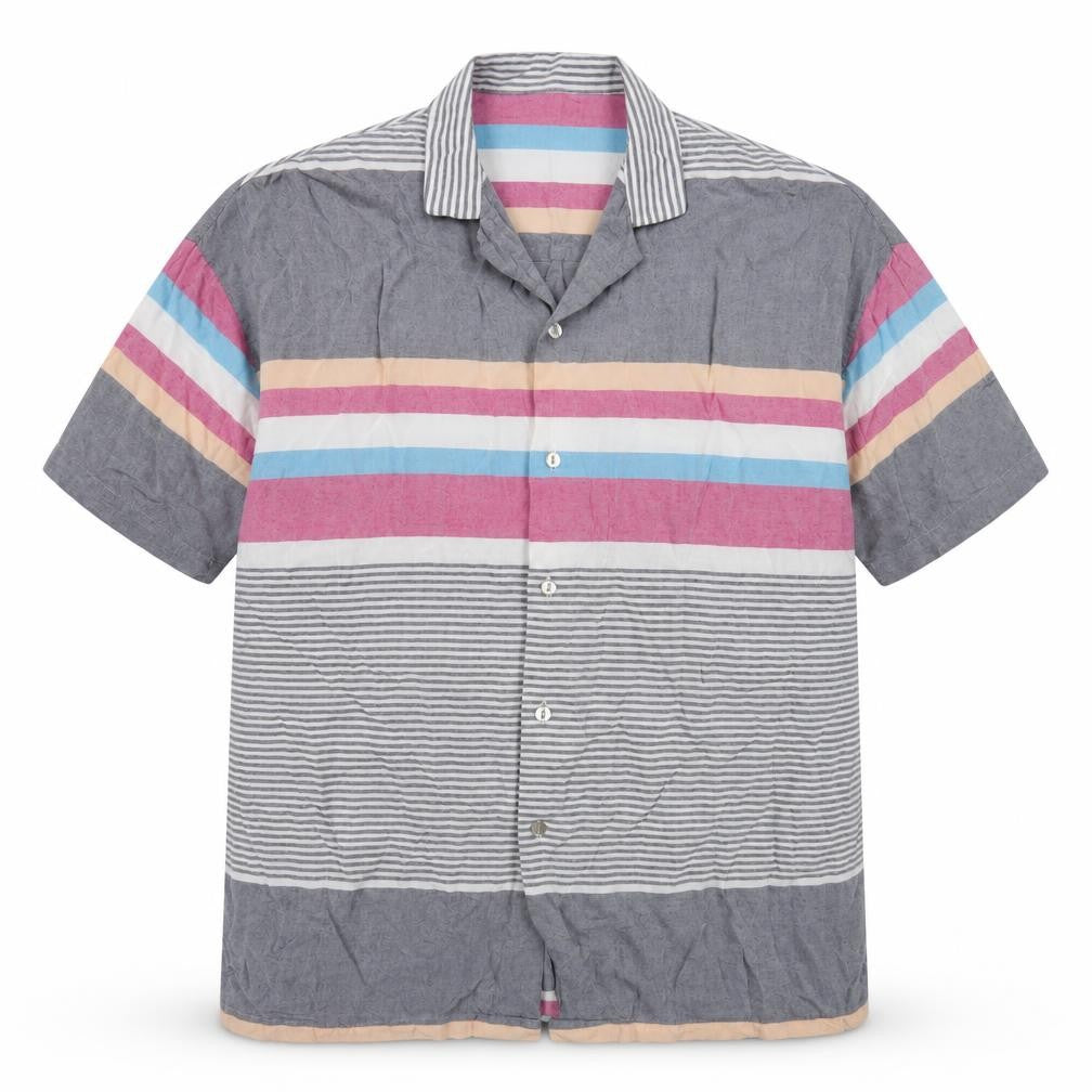 ZARA Men's Multicoloured Relaxed Fit Striped Shirt L
