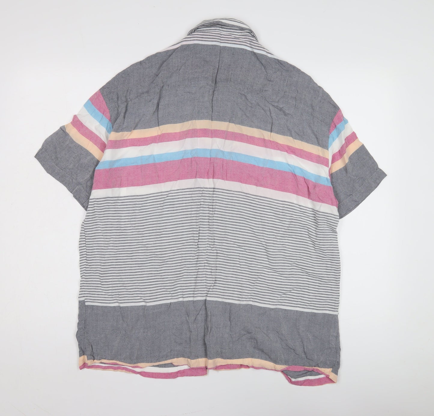 ZARA Men's Multicoloured Relaxed Fit Striped Shirt L
