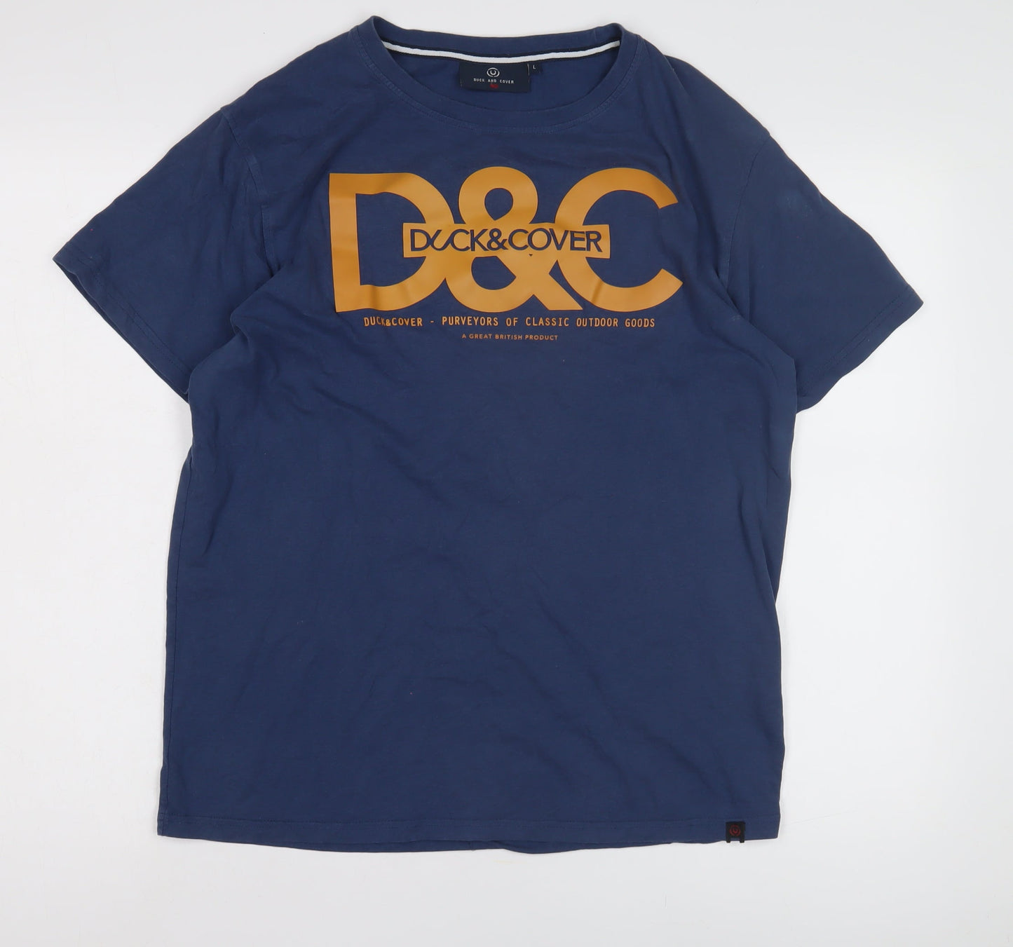 Mens UK Size L Duck and Cover Blue  T-Shirt