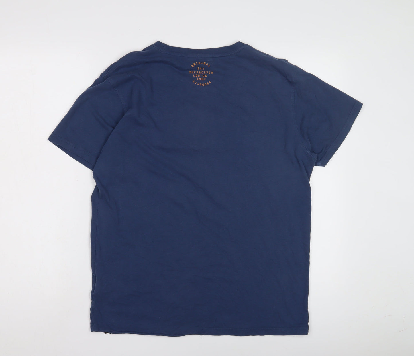 Mens UK Size L Duck and Cover Blue  T-Shirt