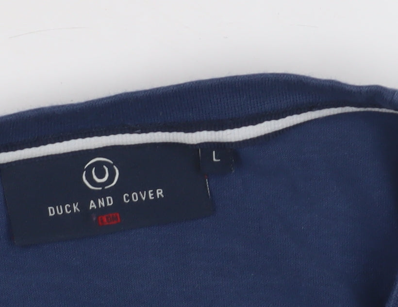 Mens UK Size L Duck and Cover Blue  T-Shirt