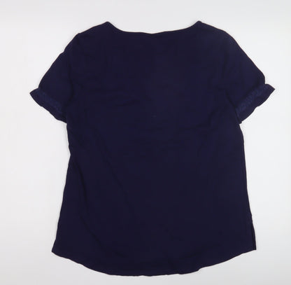 Lands' End Women's Blue Blouse, M, Casual and Stylish