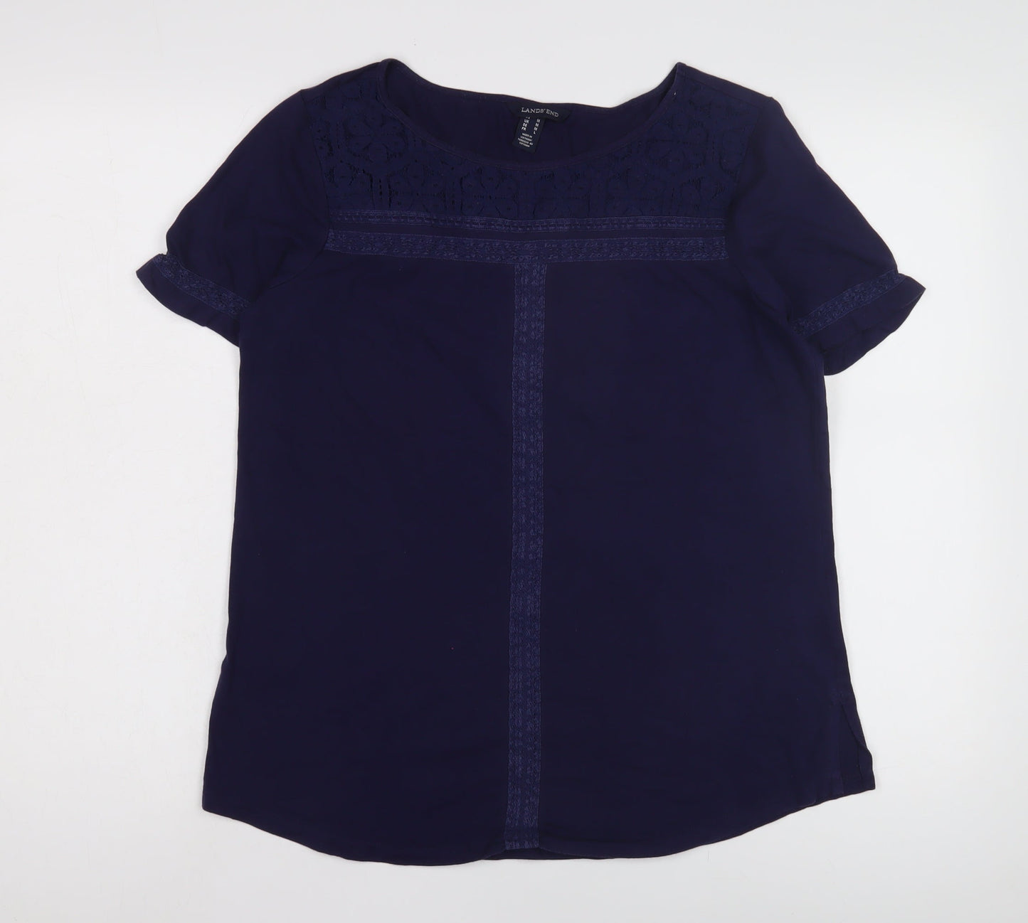 Lands' End Women's Blue Blouse, M, Casual and Stylish