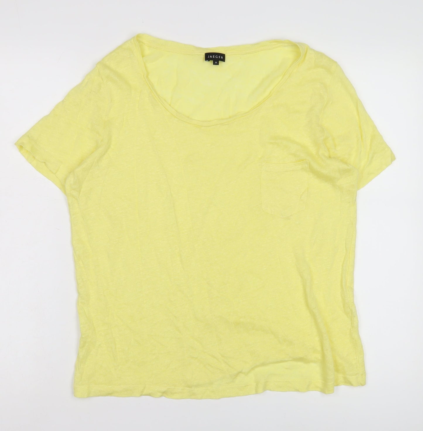 Womens UK Size M Jaeger Yellow Basic T-Shirt