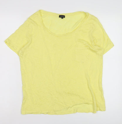 Womens UK Size M Jaeger Yellow Basic T-Shirt