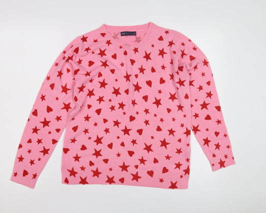 Womens UK Size 12 Marks and Spencer Pink Pullover Jumper
