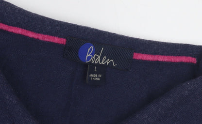 Boden Women's Blue Polo Shirt, L, Short Sleeve Jersey