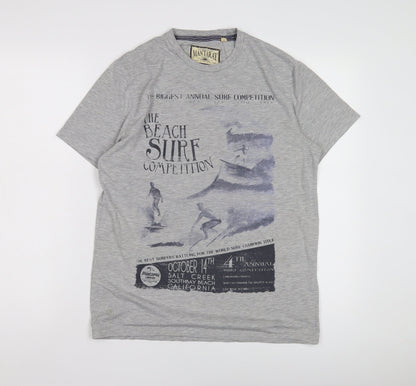 Mantaray Men's Grey Surf Graphic T-Shirt, Size S