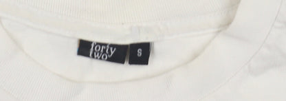 Forty Two White Graphic Unisex T-Shirt, Size S
