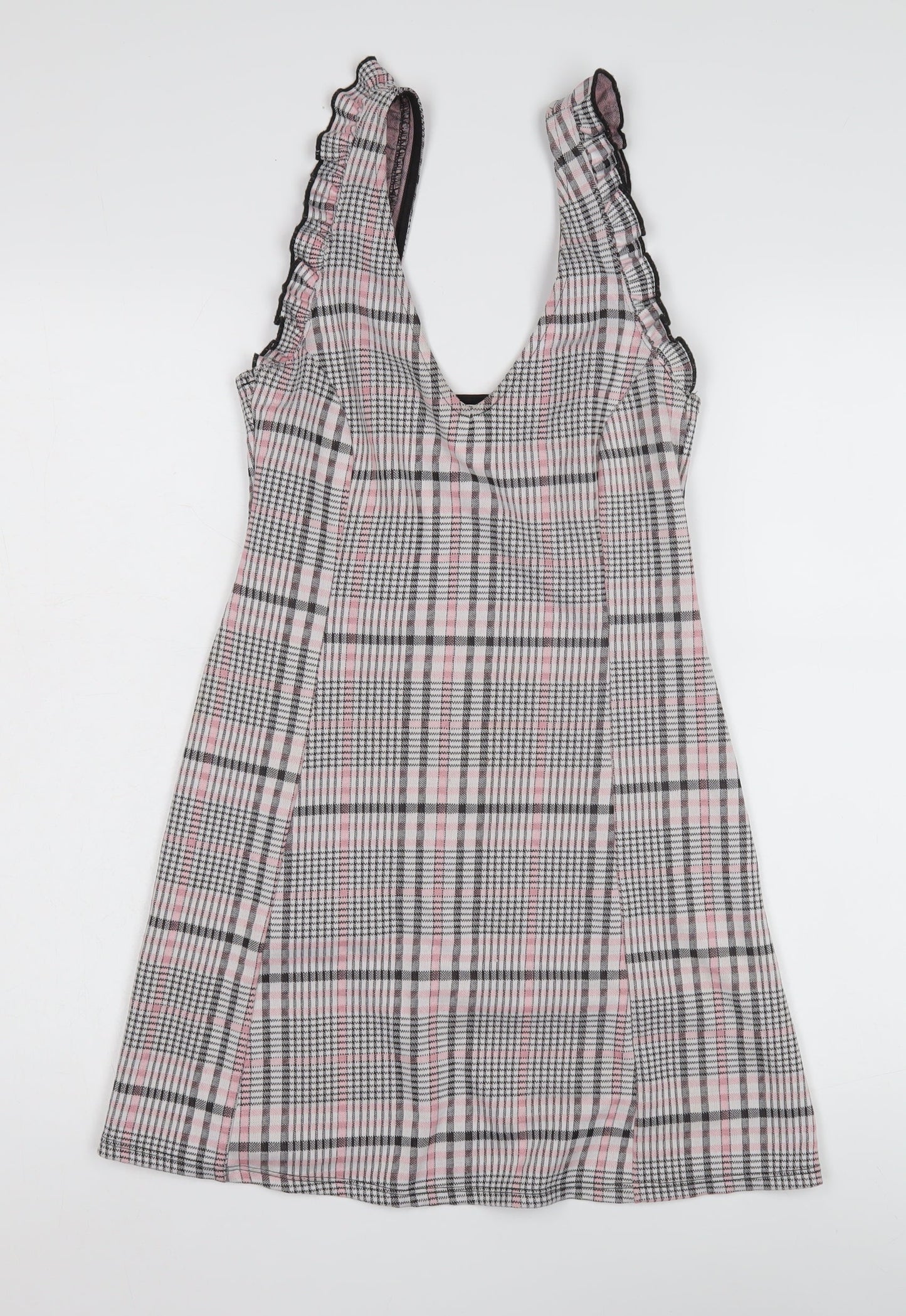 Miss Selfridge Plaid Sleeveless Dress, UK 6, Multicoloured