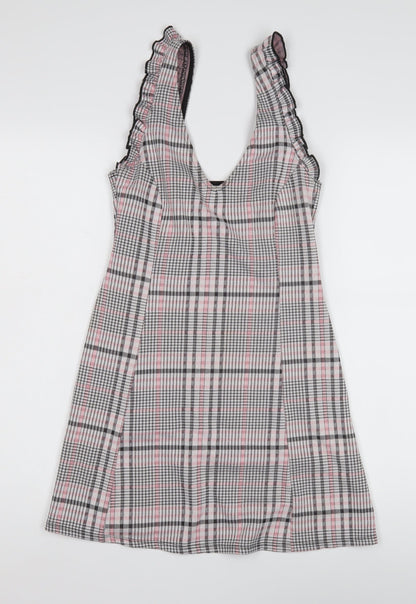 Miss Selfridge Plaid Sleeveless Dress, UK 6, Multicoloured
