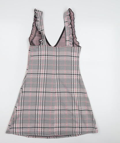 Miss Selfridge Plaid Sleeveless Dress, UK 6, Multicoloured
