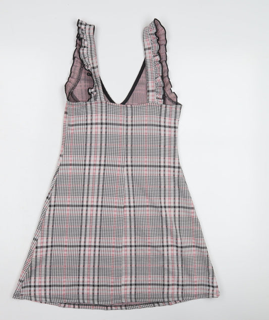 Miss Selfridge Plaid Sleeveless Dress, UK 6, Multicoloured