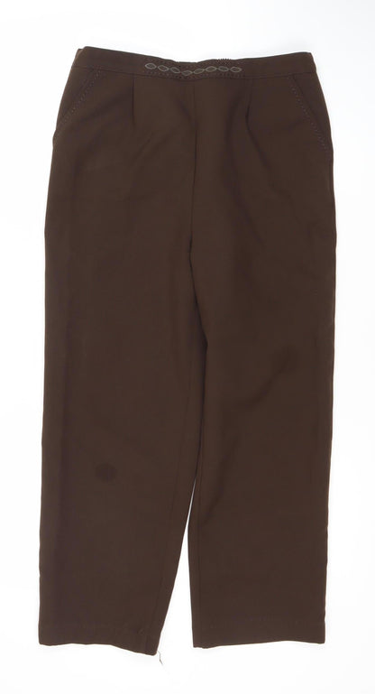 Womens UK Size 12 BM Regular Fit Casual Brown Trousers