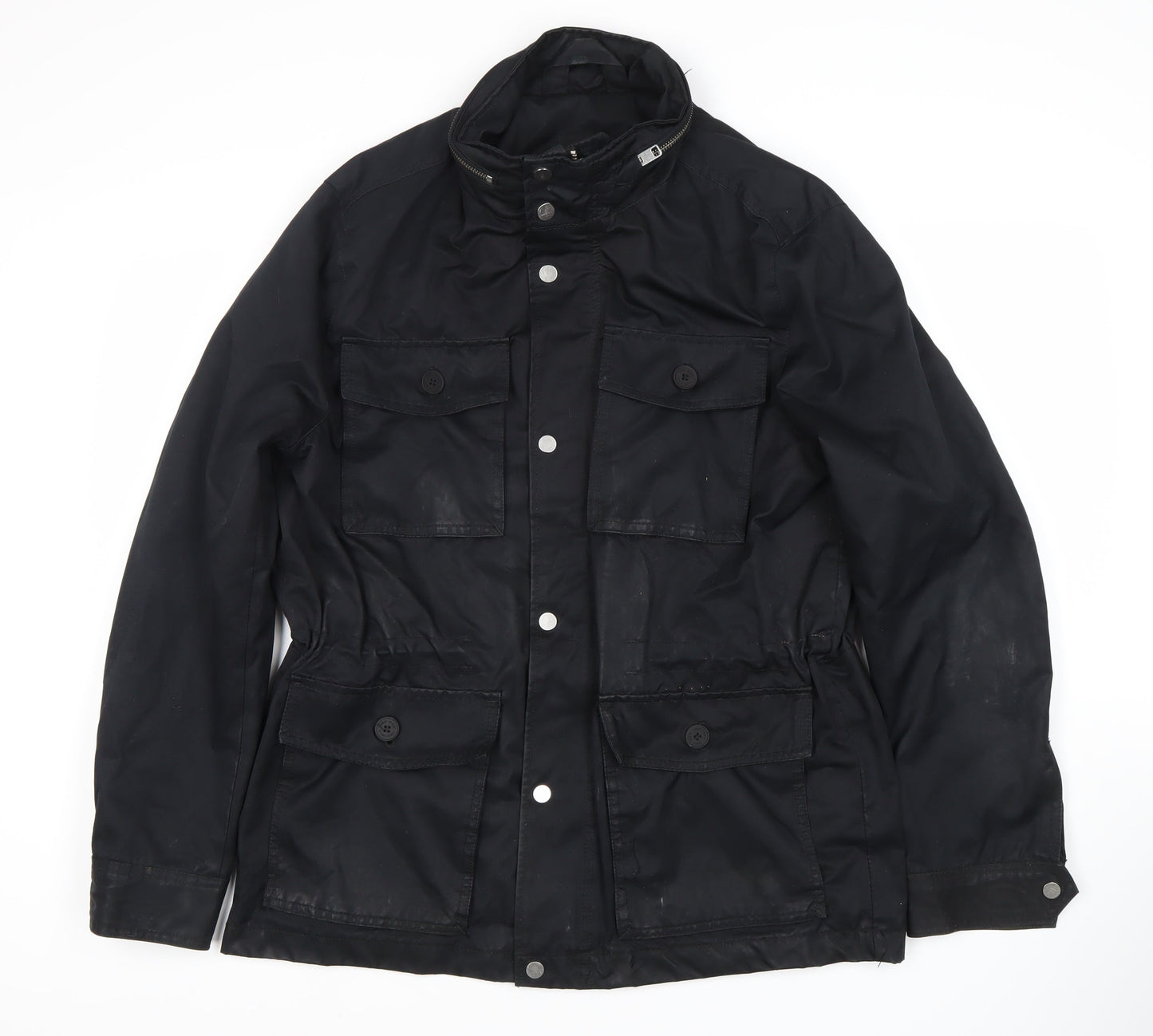Womens UK Size M H&M Black Parka Coat