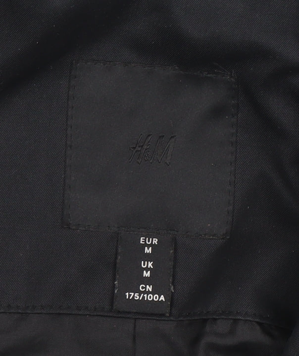 Womens UK Size M H&M Black Parka Coat