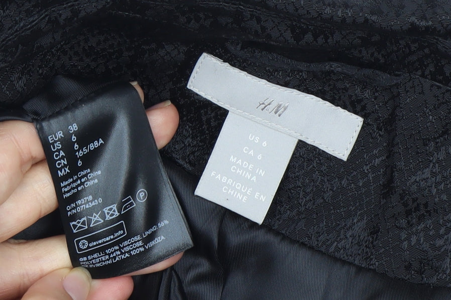 H&M Women's Black Blazer, Size 10, Lined, Formal