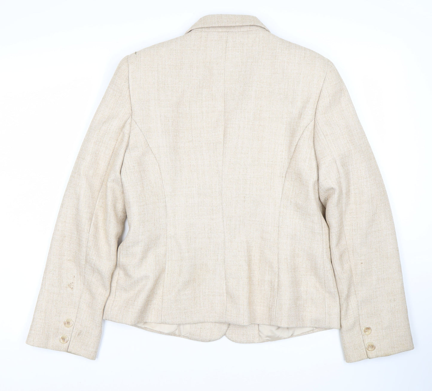 Debenhams Women's Beige Blazer Size 12 Two-Button Classic