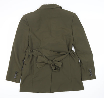 Zara Women's Green XS Belted Blazer Suit Jacket