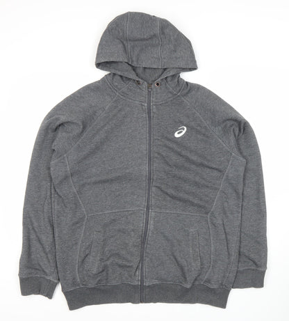 Mens UK Size XL ASICS Grey Full Zip Hoodie