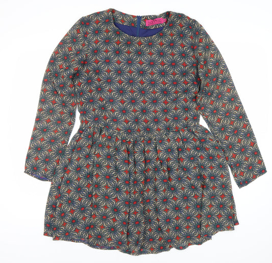 Boohoo Women's Multicoloured Fit & Flare Dress Size 12