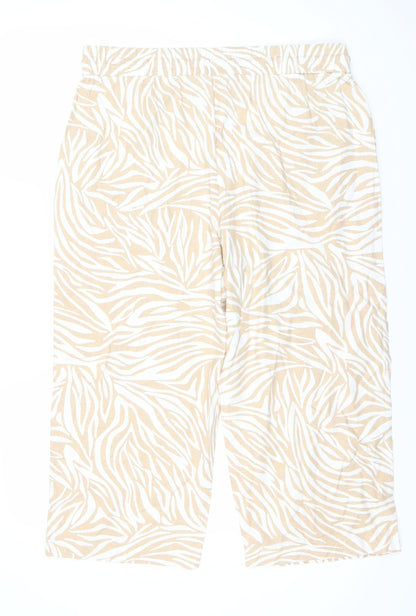 SPIRIT Women's Beige Animal Print Trousers Size 18