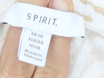 SPIRIT Women's Beige Animal Print Trousers Size 18