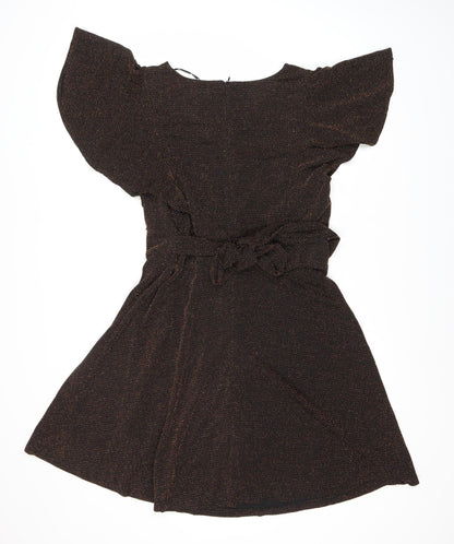 Blue Vanilla Women's Black V-Neck Short Sleeve Dress