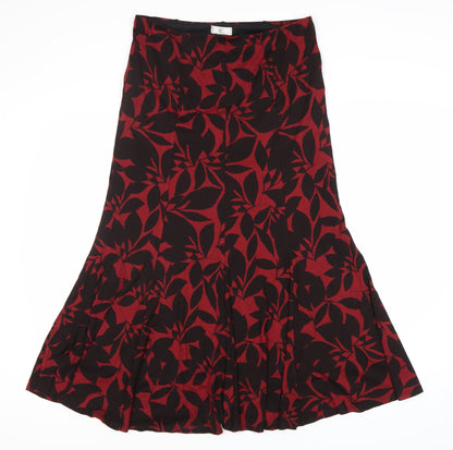 CC Women's Red Floral Midi A-Line Skirt - Size S