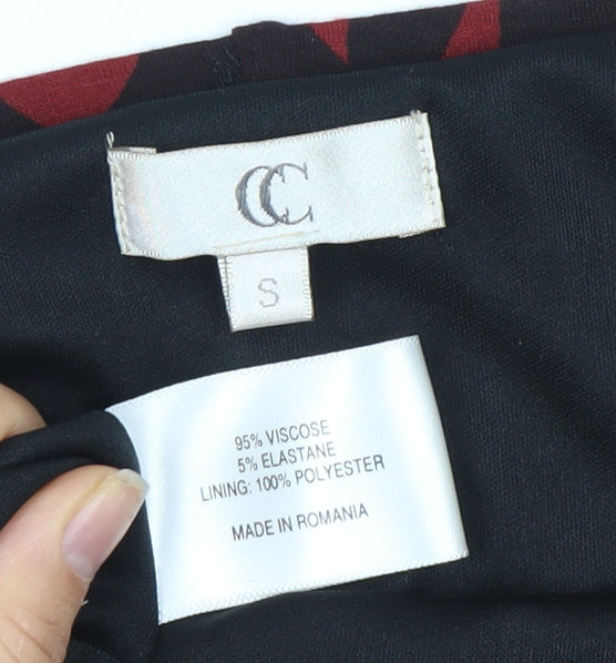 CC Women's Red Floral Midi A-Line Skirt - Size S