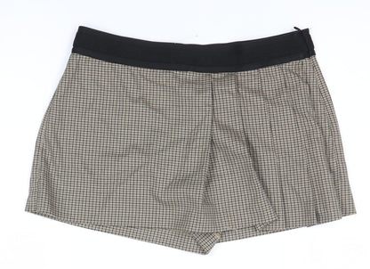 Zara Women's Black Houndstooth Shorts M