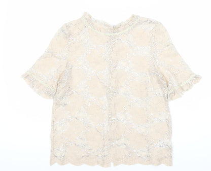 Womens UK Size 10 NEXT Beige  Blouse