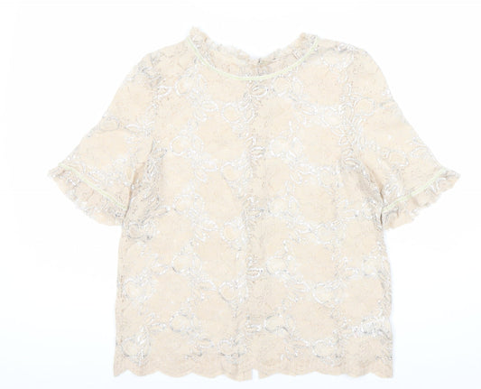 Womens UK Size 10 NEXT Beige  Blouse
