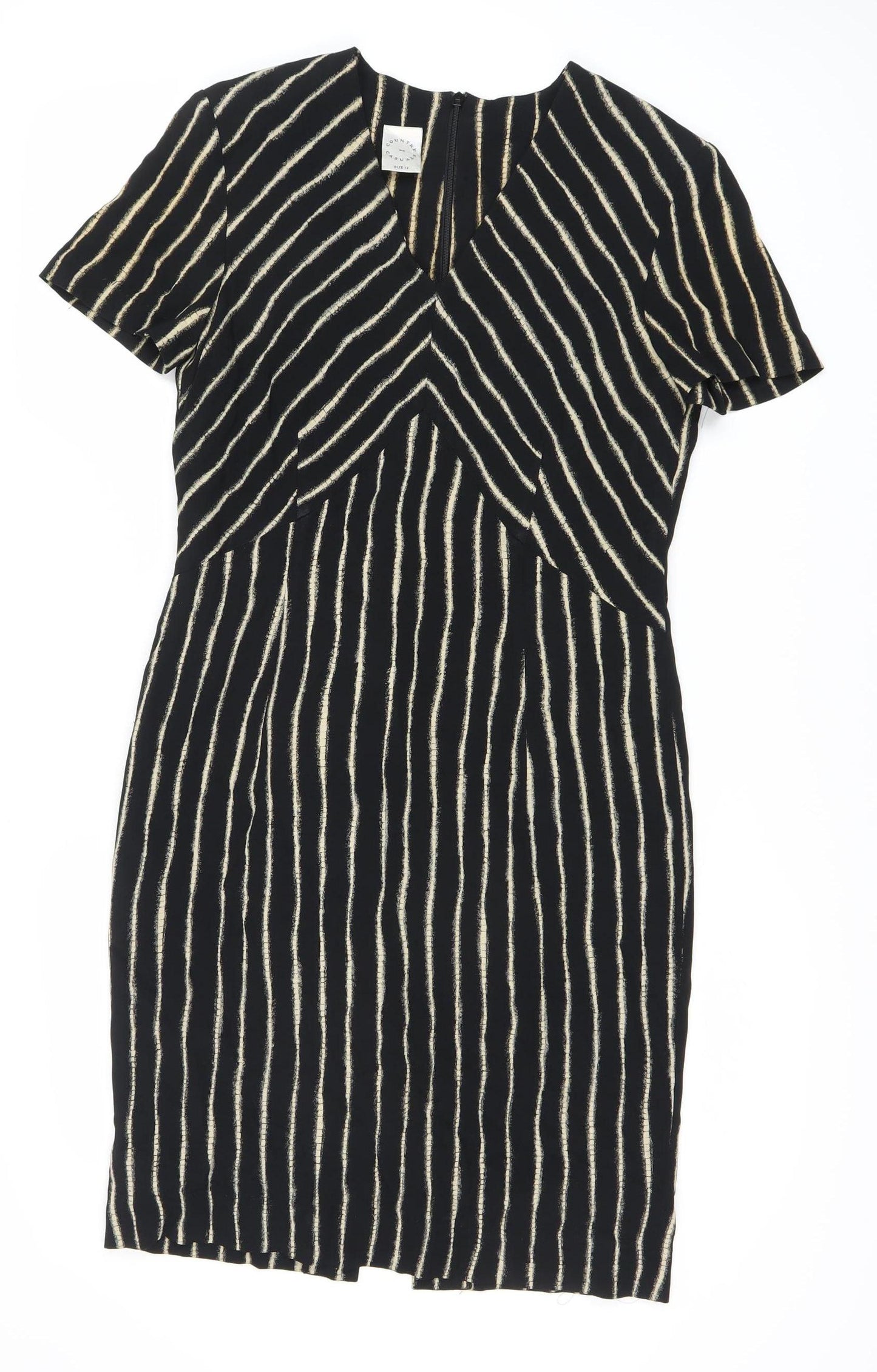 Country Casuals Women's Black Striped Dress Size 12