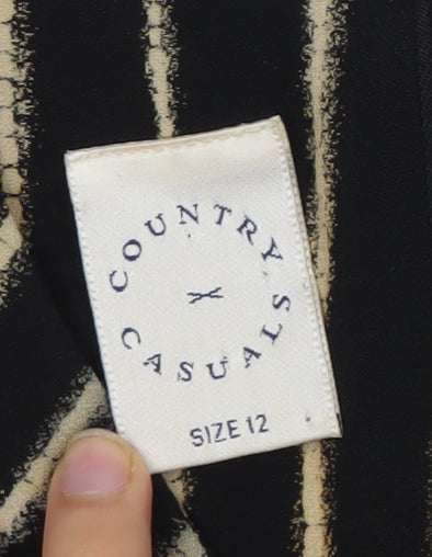 Country Casuals Women's Black Striped Dress Size 12