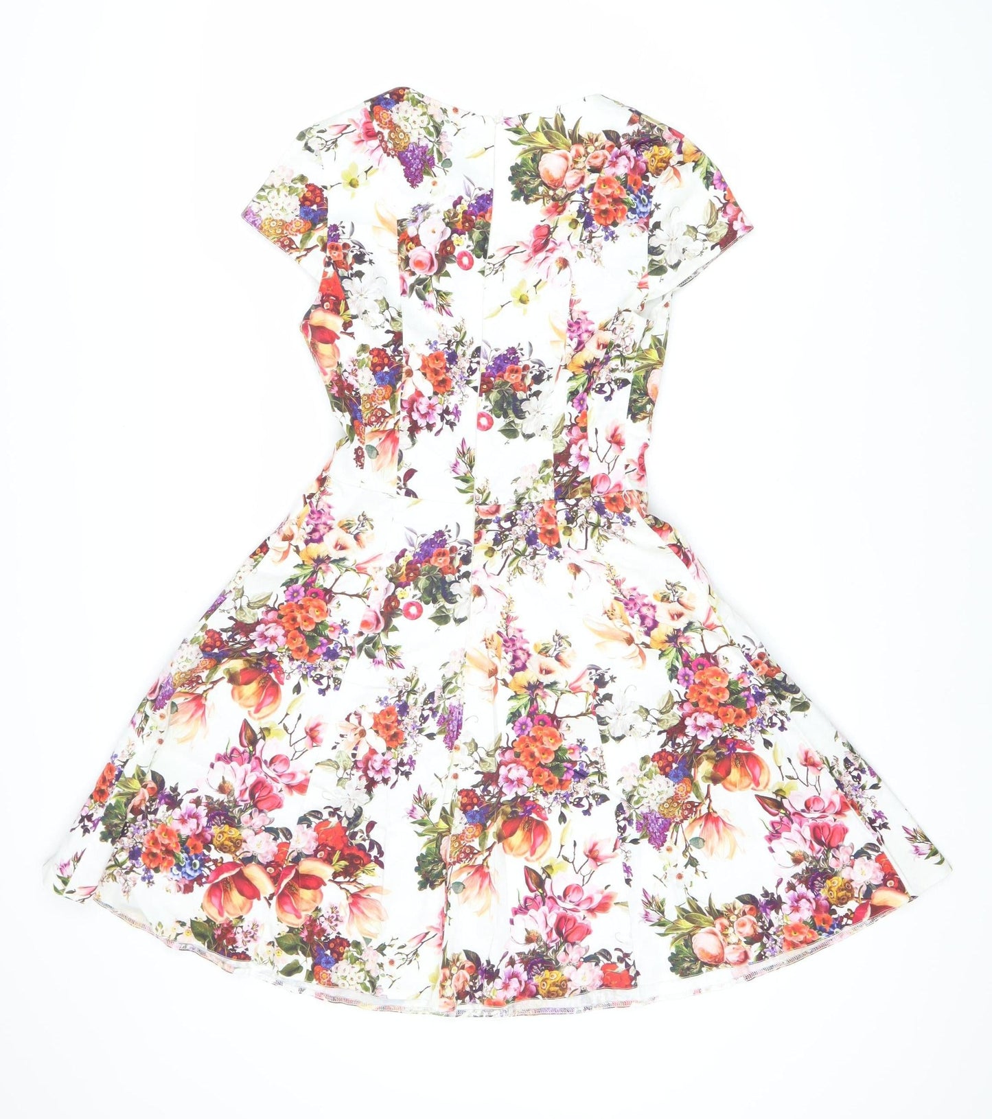 Oasis Women's Multicoloured Floral Fit & Flare Dress Size 8