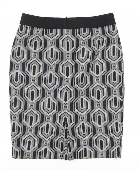 Linea Women's Black Geometric Pencil Skirt - Size 12