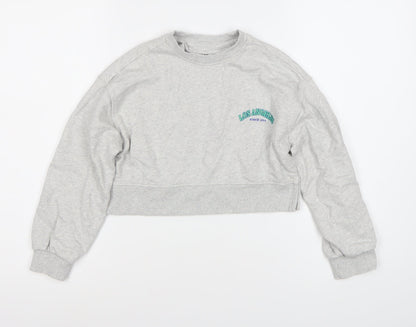 John Lewis Girls Grey Los Angeles Pullover Sweatshirt 7-8Y
